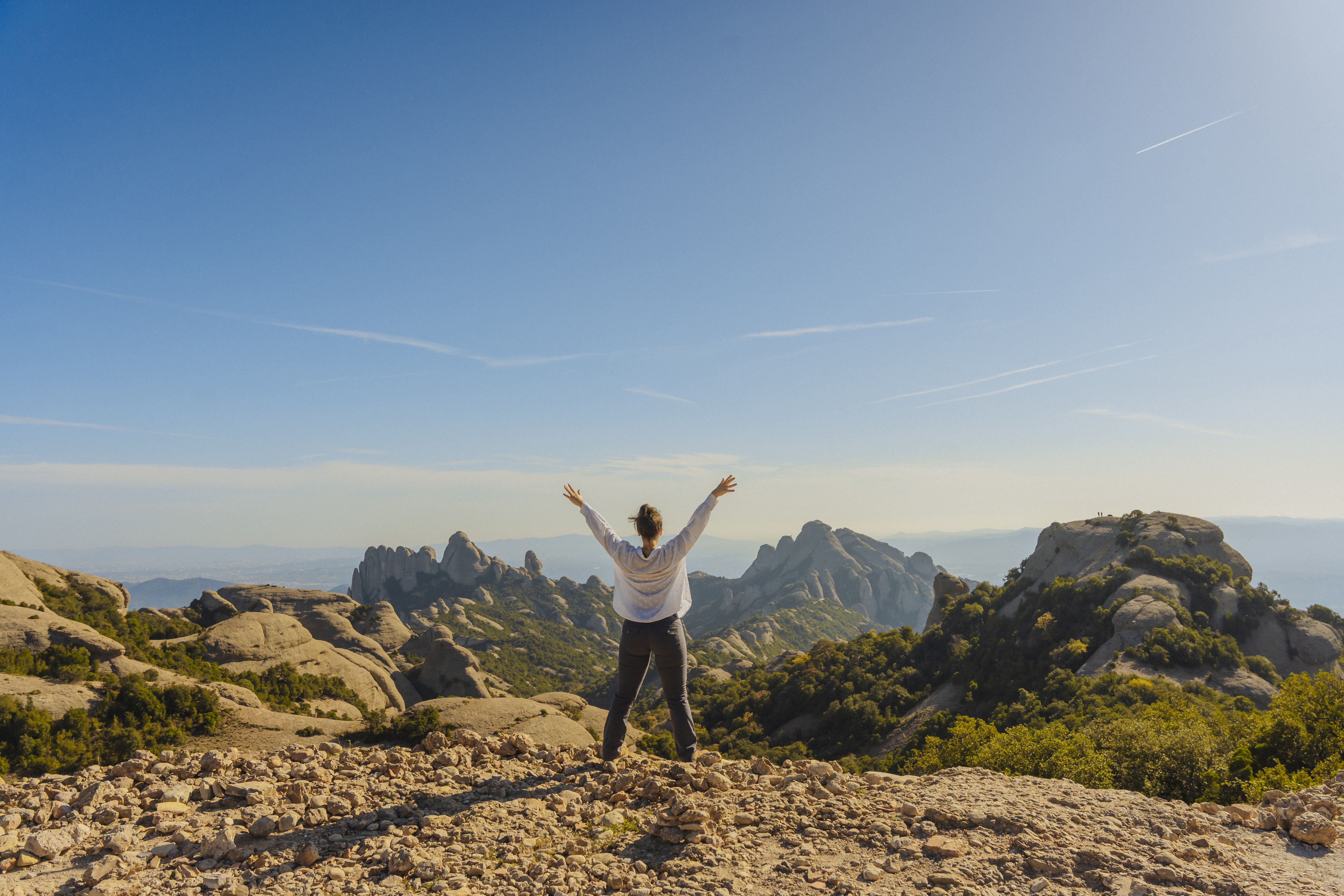 Woman hiking in Barcelona, Spain